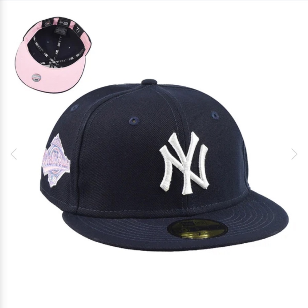 New Era New York Yankees Pop Sweat 59Fifty Men's Fitted Hat Navy-White-Pink